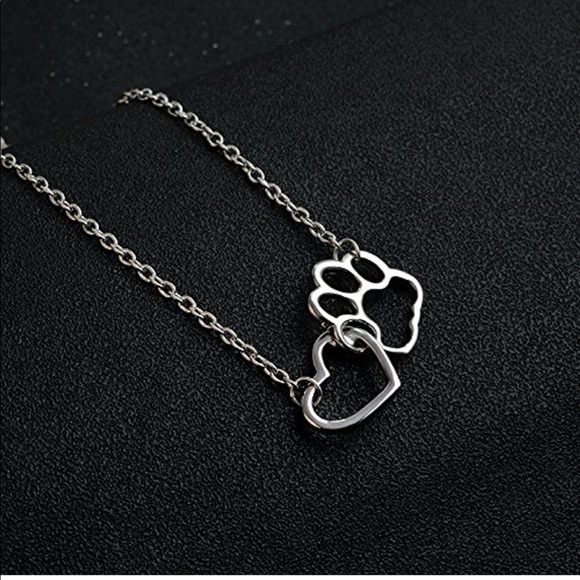 Jewelry - MIXIA Dog Puppy Paw Print Pendant silver Necklac